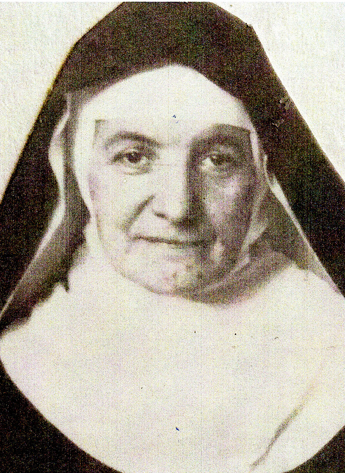 Marie Petitdidier : Mère Tarcisia.<br><small>Photo aimablement retrouvée par sœur Marie-Christine,<br>archiviste à l'Abbaye Saint Louis du Temple, Vauxhallan.</small>