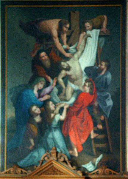 La copie locale. La base est cachée par le fronton du confessionnal du curé.