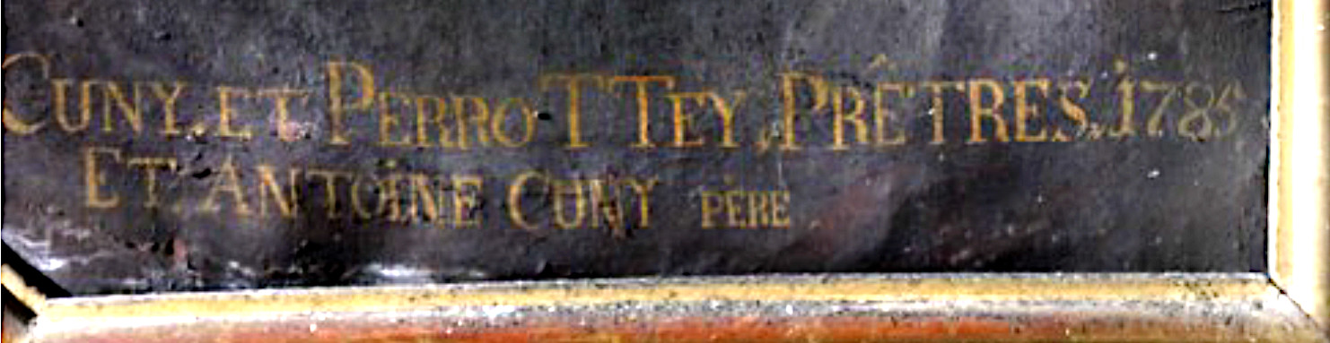 L'inscription dans le coin inférieur droit.